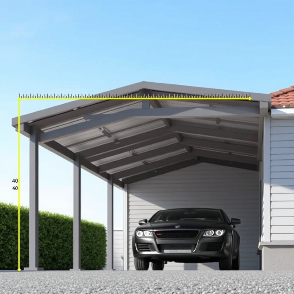 A clean photorealistic photo showing a Gartenhaus GmbH Carport Classic with a slight roof