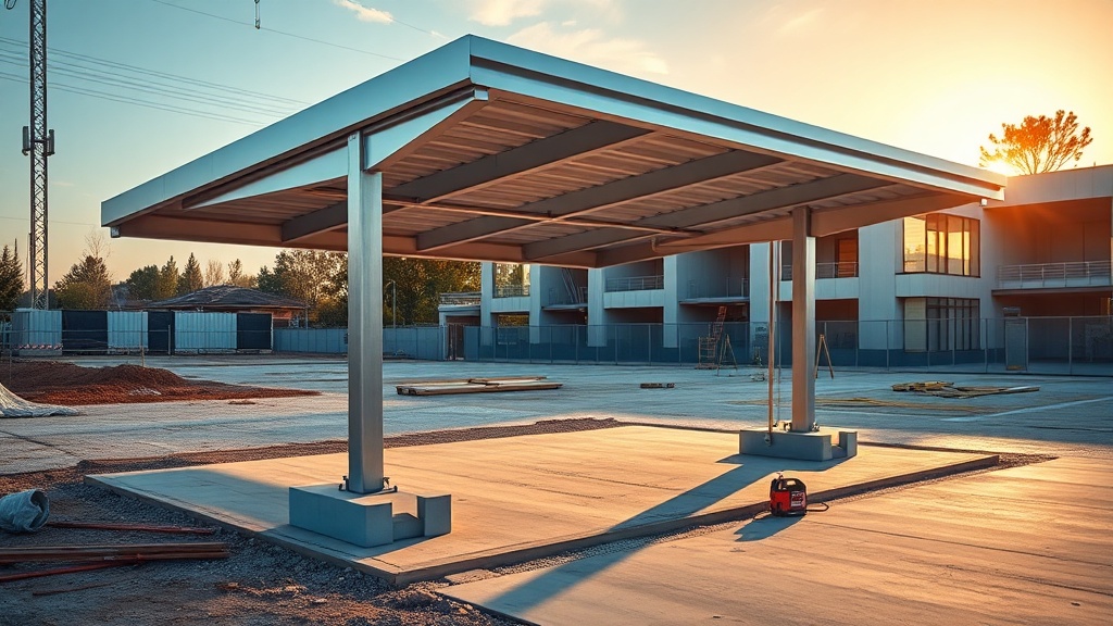 Gartenhaus GmbH Carport Classic: Stahlpfosten richtig verbauen