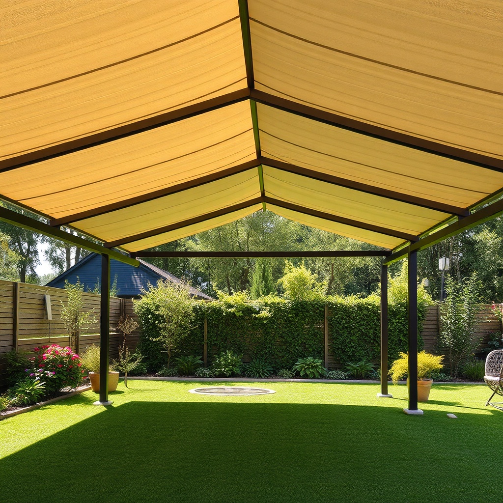 Moderner Karibu Carport Kambala im Garten